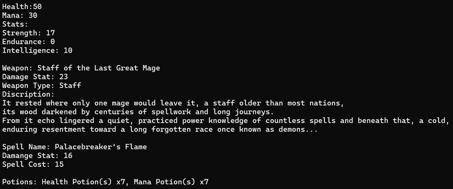 Player stats and attributes