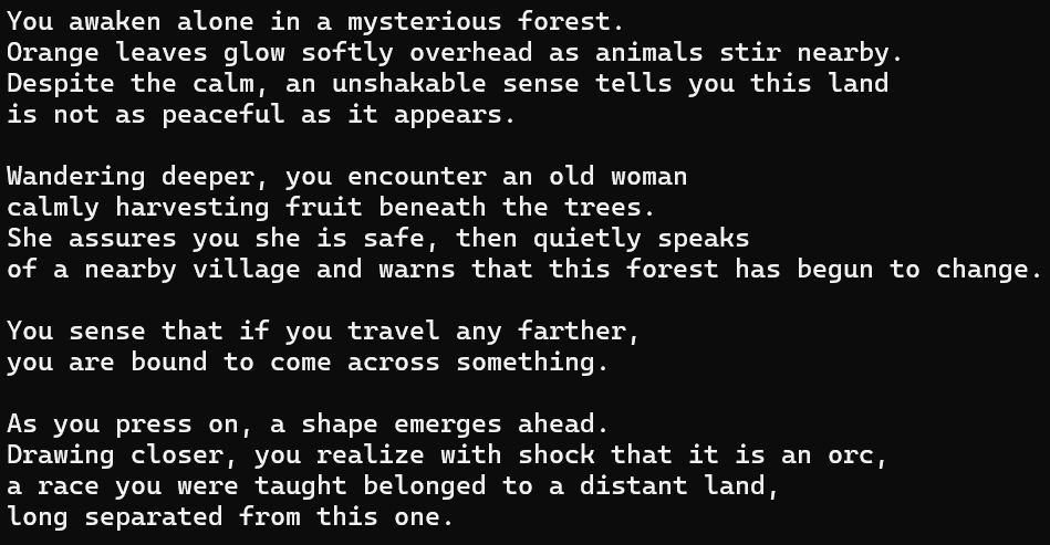 In-game story and combat preview